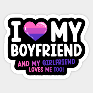 I love my girlfriend, but my boygriend loves me too Sticker